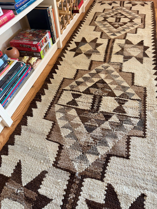 Canyon Mosaic Runner - Vintage Turkish Kilim - 2'5.5" x 8'5"