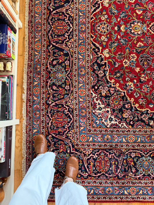 Kashan Royale | Vintage Persian Kashan Rug • 9'1" x 12'3"