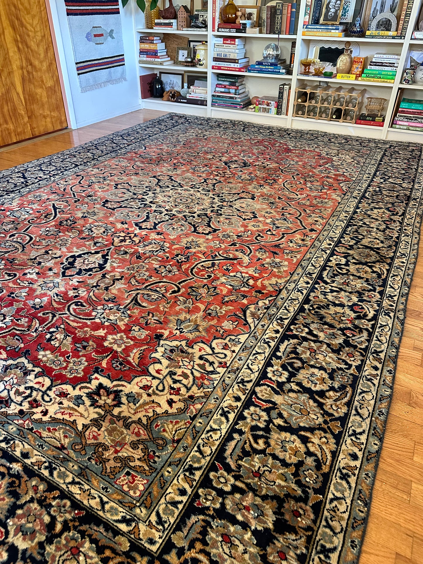 Rosewood Kashan - Vintage Hand-Knotted Persian Kashan Wool Rug - 11'8" x 8'