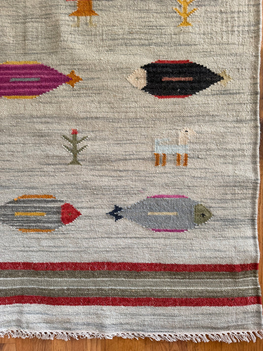 Modern Wool Fish Rug | Saltwater Story • 5 x 8'3"