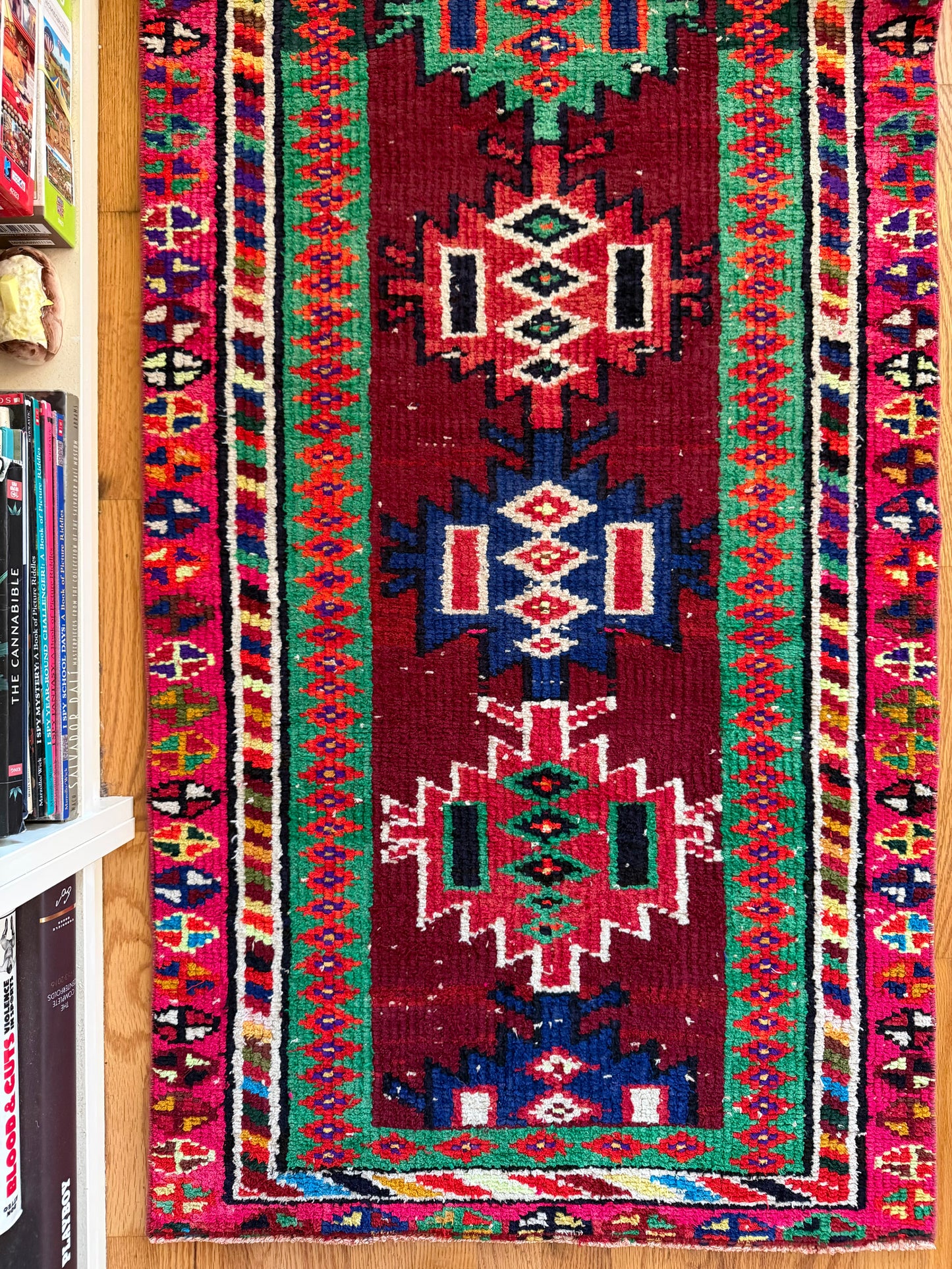 Ruby | Vintage Hand-Knotted Wool Runner • 2'4" x 10'8"