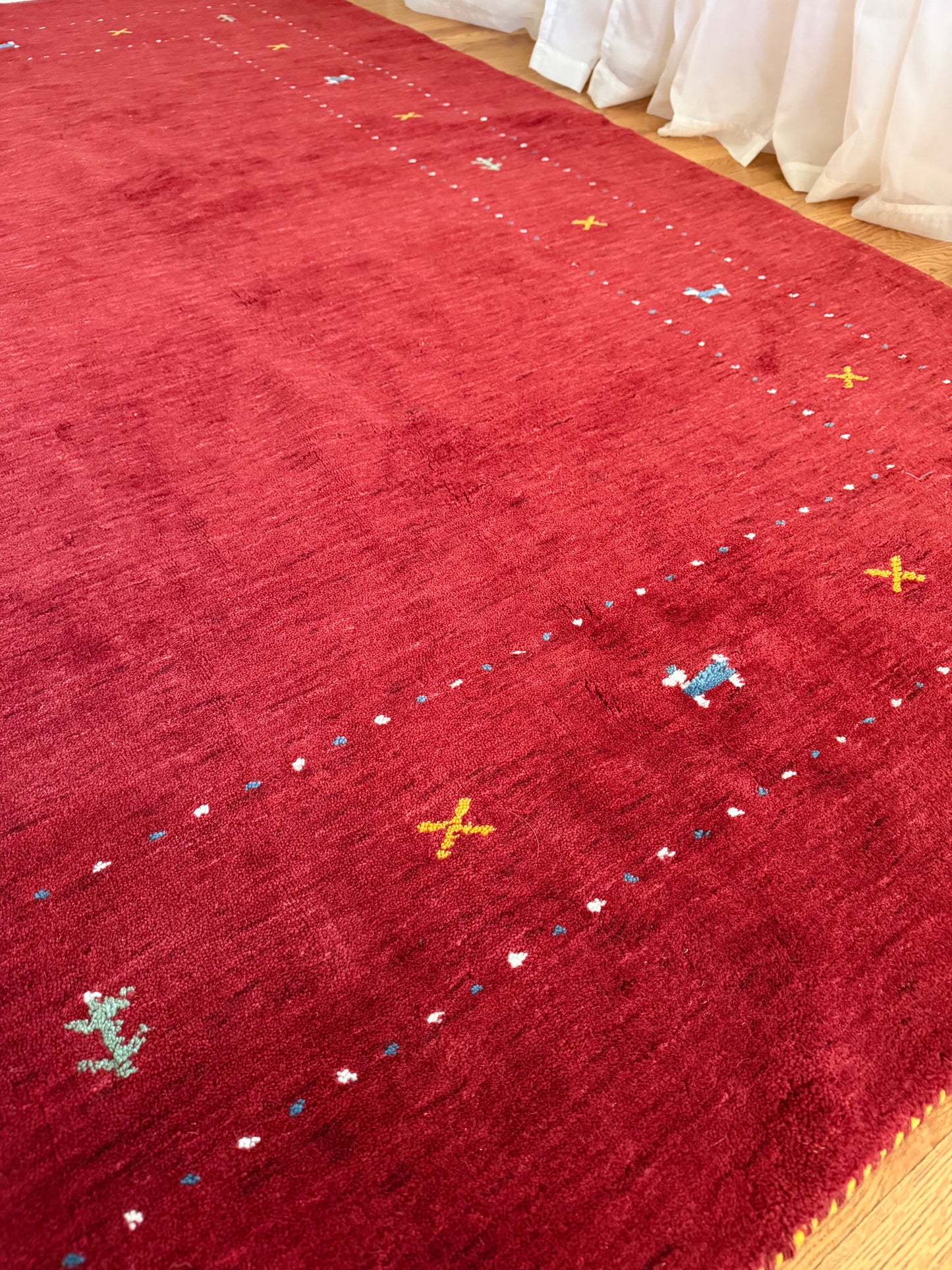Ruby Rouge | Modern Wool Gabbeh Area Rug • 8'2" x 8'2"