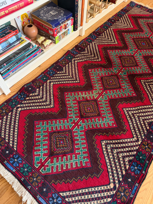 Calypso | Vintage Afghan Baluchi Runner • 2'10" x 6'6"