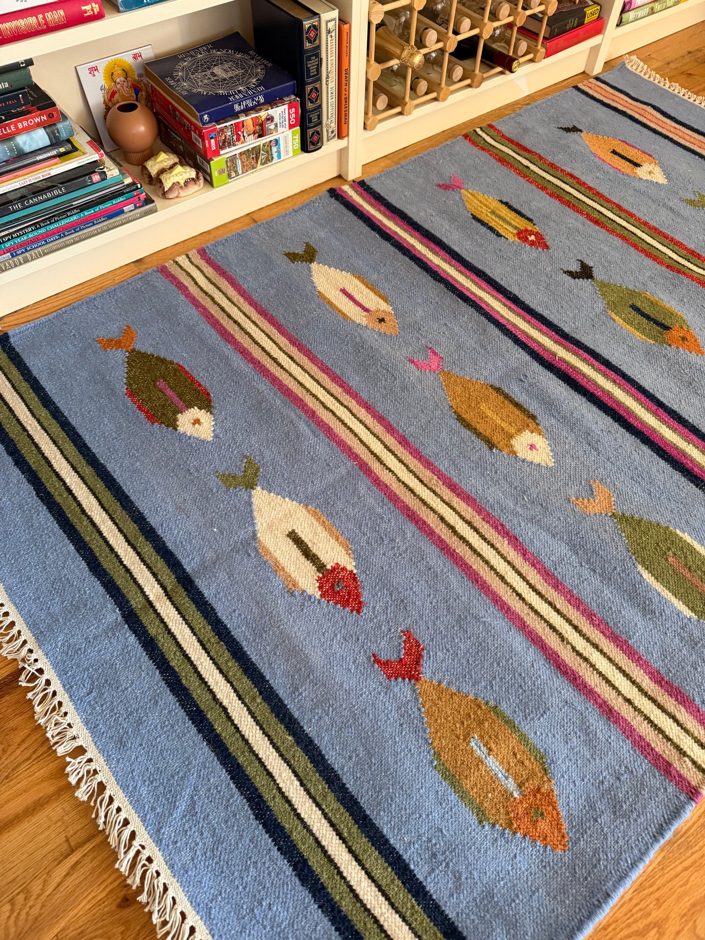 Modern Wool Fish Rug | Blue Lagoon • 3'10" x 6'2"