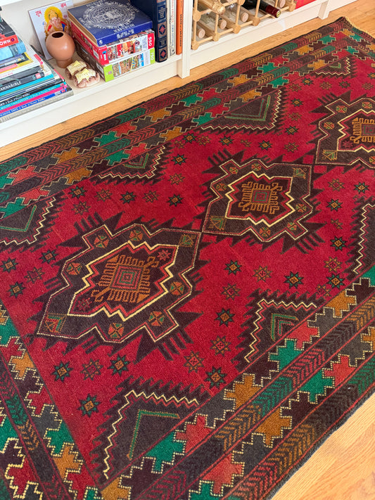 Autumn | Vintage Afghan Baluch Area Rug • 3'9" x 6'5"