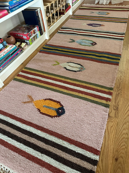 Blush Tide Runner - Modern Wool Flatweave Fish Runner - 2'6" x 8'