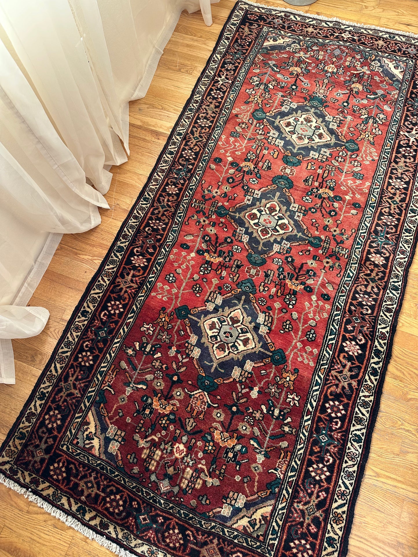 Vintage Persian Hamadan Runner – 3’7” x 7’9”