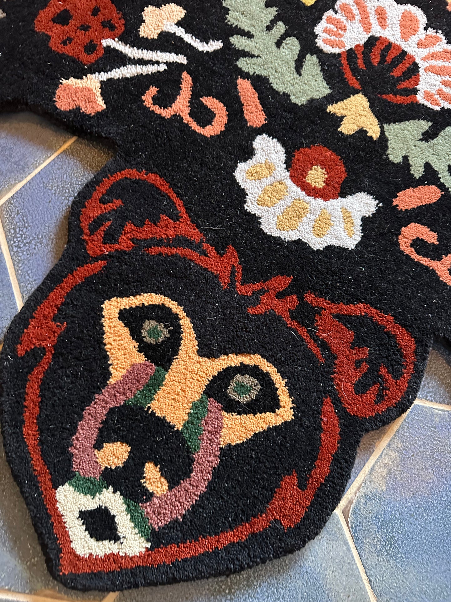 Folk Bear Rug - Modern Wool Tufted Accent Rug - 3 x 5