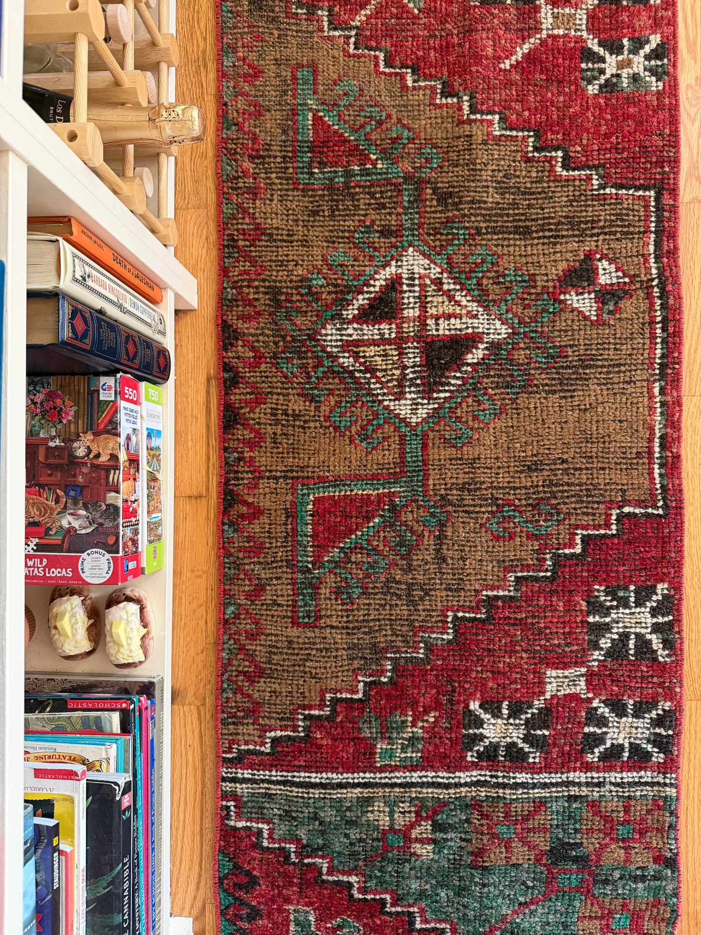 Juniper Trail Runner - Vintage Wool Flatweave Kilim Runner - 1'10" x 10'2"