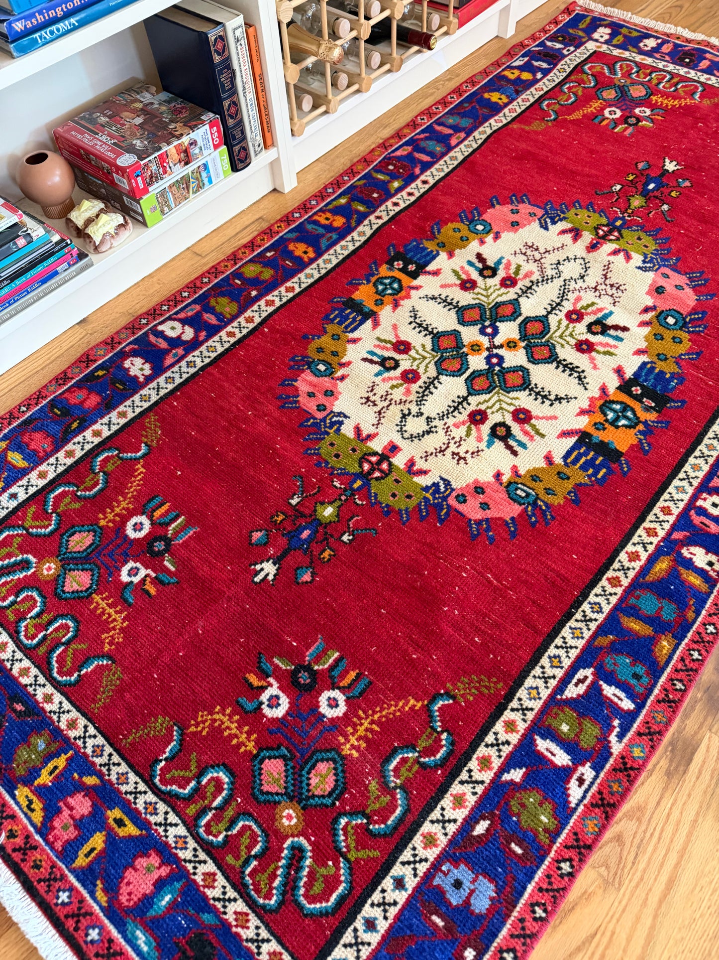 Wildflower Jubilee - Vintage Turkish Guney Area Rug - 7'1" x 3'4"