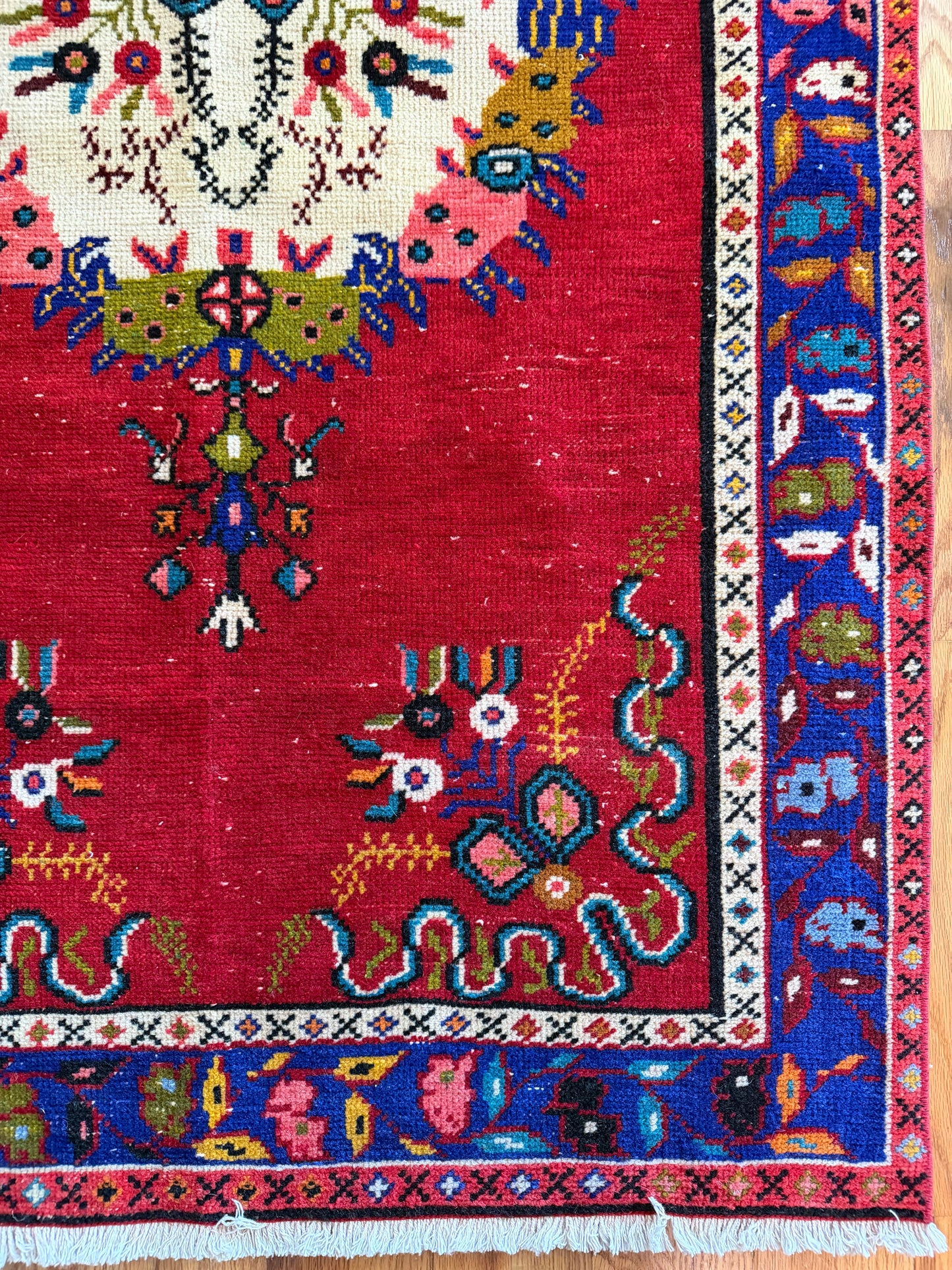 Wildflower Jubilee - Vintage Turkish Guney Area Rug - 7'1" x 3'4"