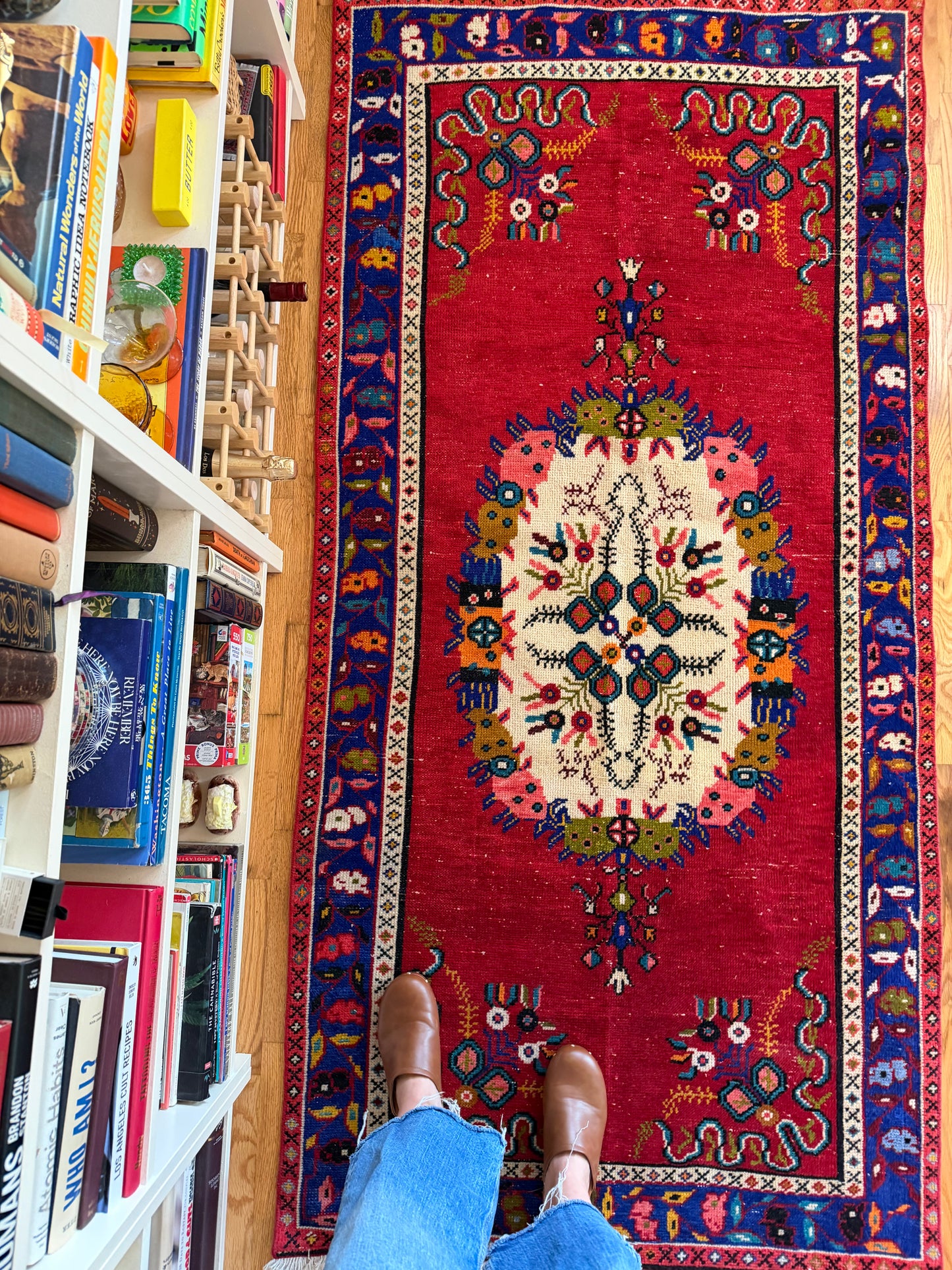 Wildflower Jubilee - Vintage Turkish Guney Area Rug - 7'1" x 3'4"