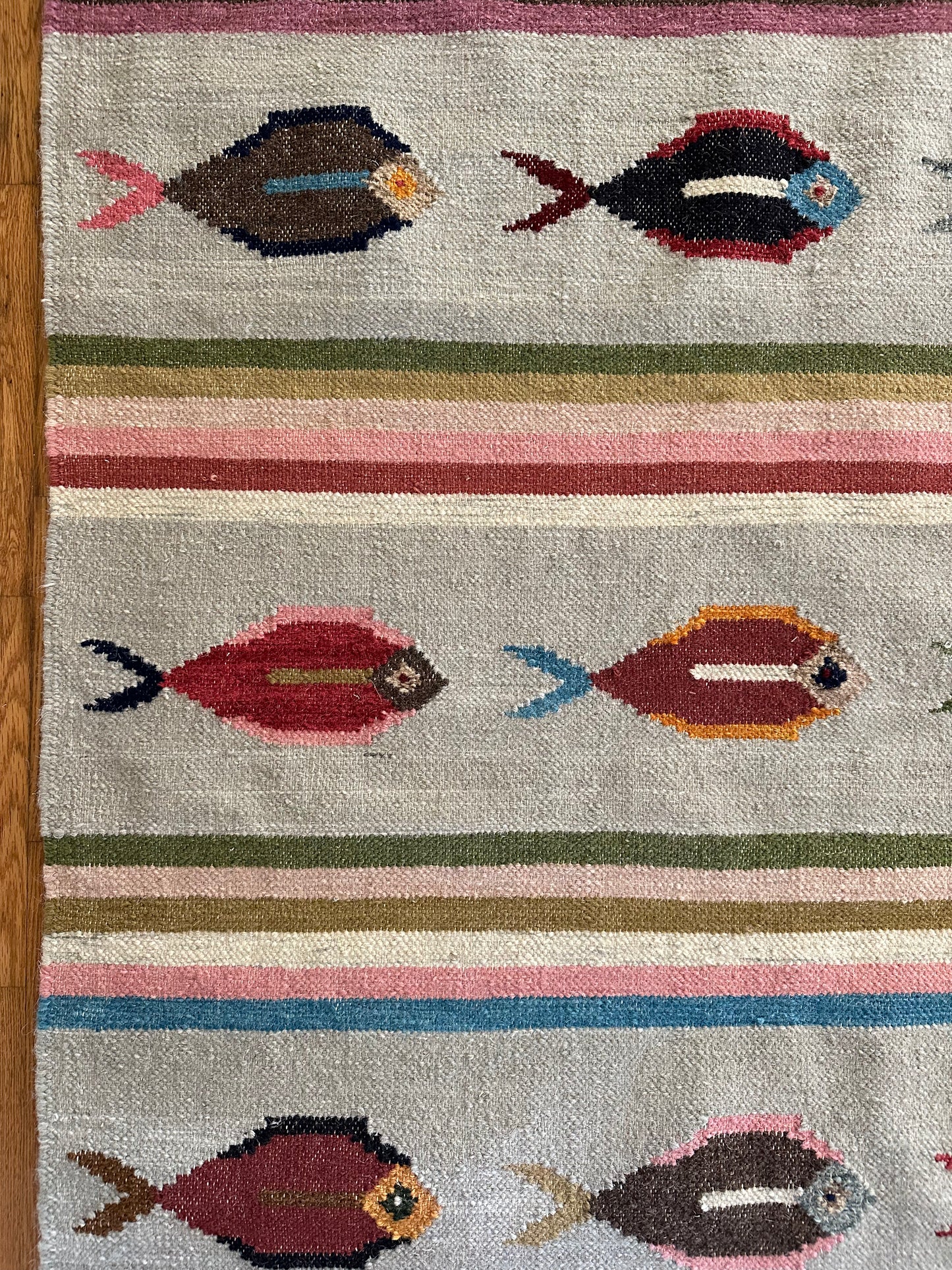 Sea Glass Parade Rug- Large Modern Wool Area Rug - 6 x 9