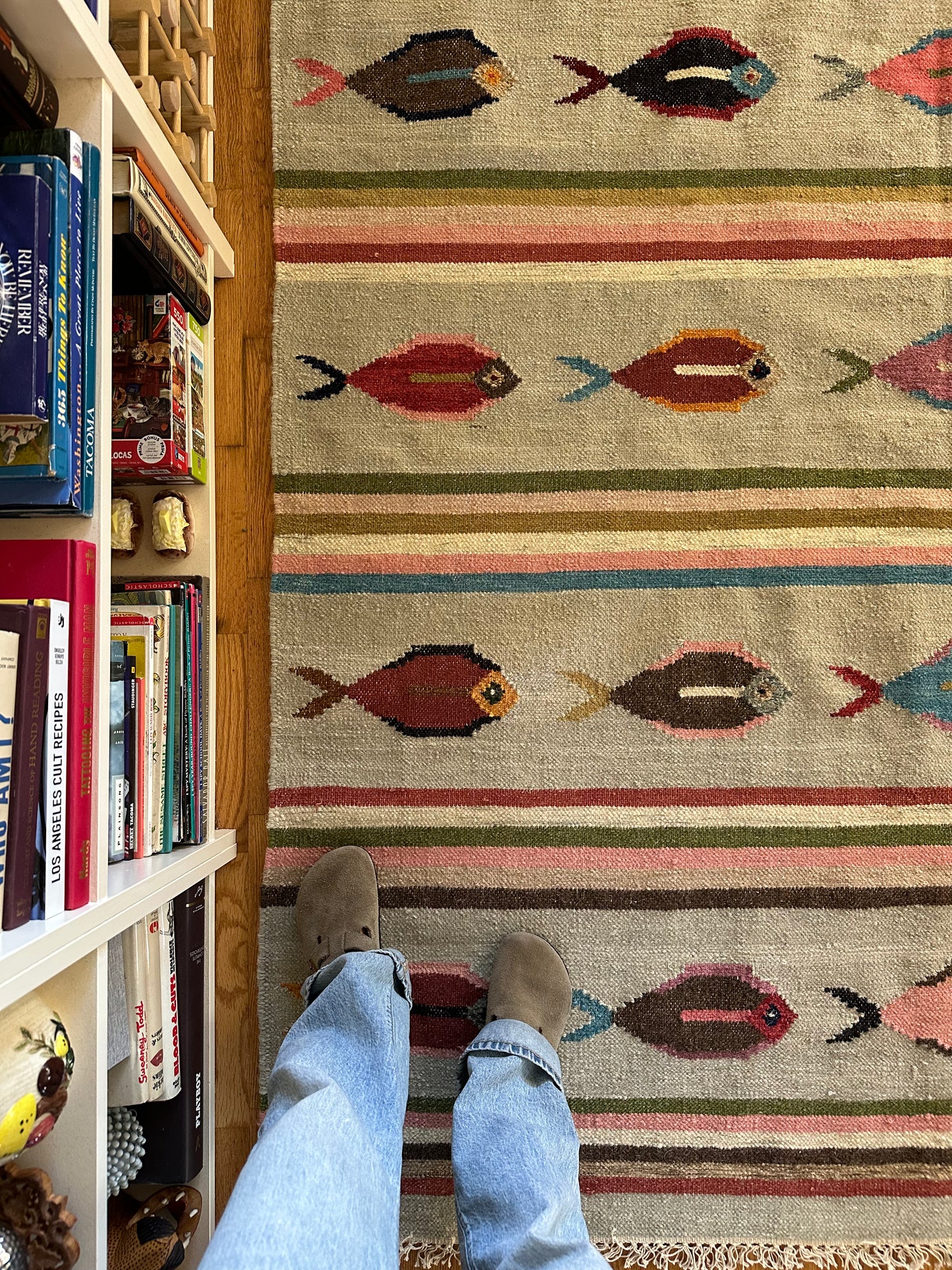 Sea Glass Parade Rug- Large Modern Wool Area Rug - 6 x 9