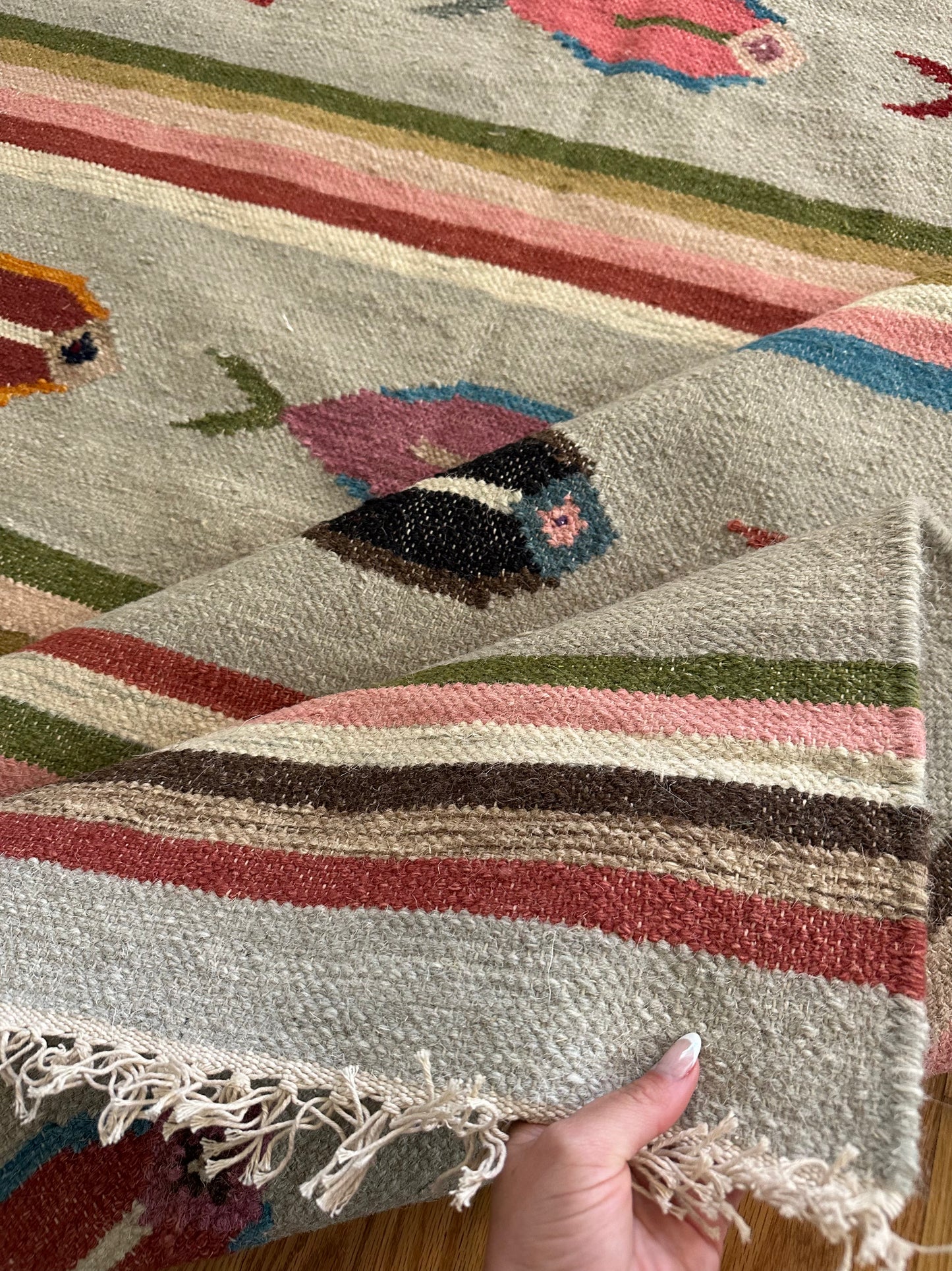 Sea Glass Parade Rug- Large Modern Wool Area Rug - 6 x 9