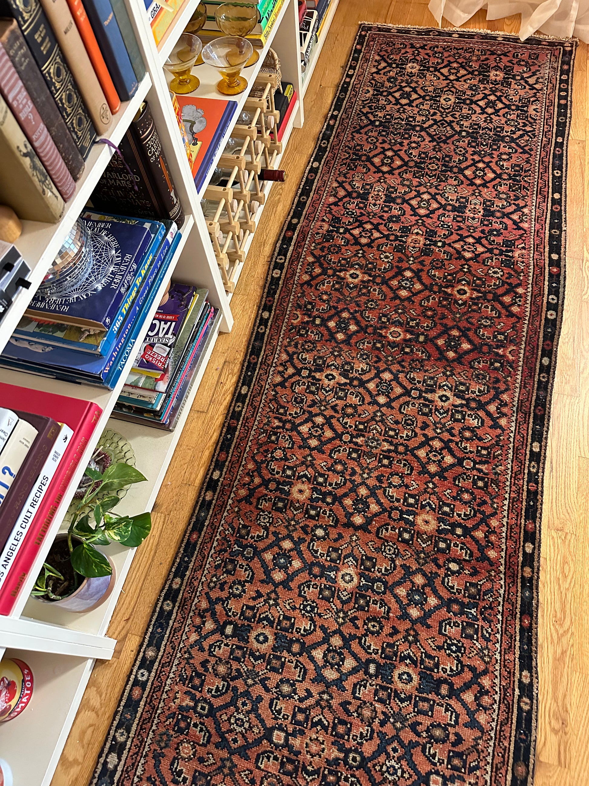 terracotta navy Vintage Kurdish Persian Runner