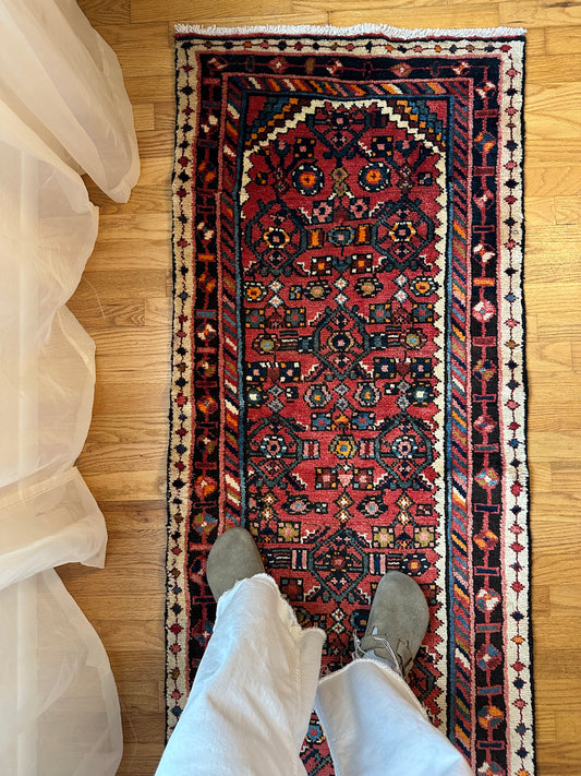 colorful geometric Vintage Persian Hamadan Runner