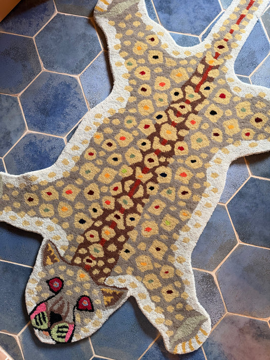 Hand-Tufted Wool Cheetah Accent Rug - 3x5