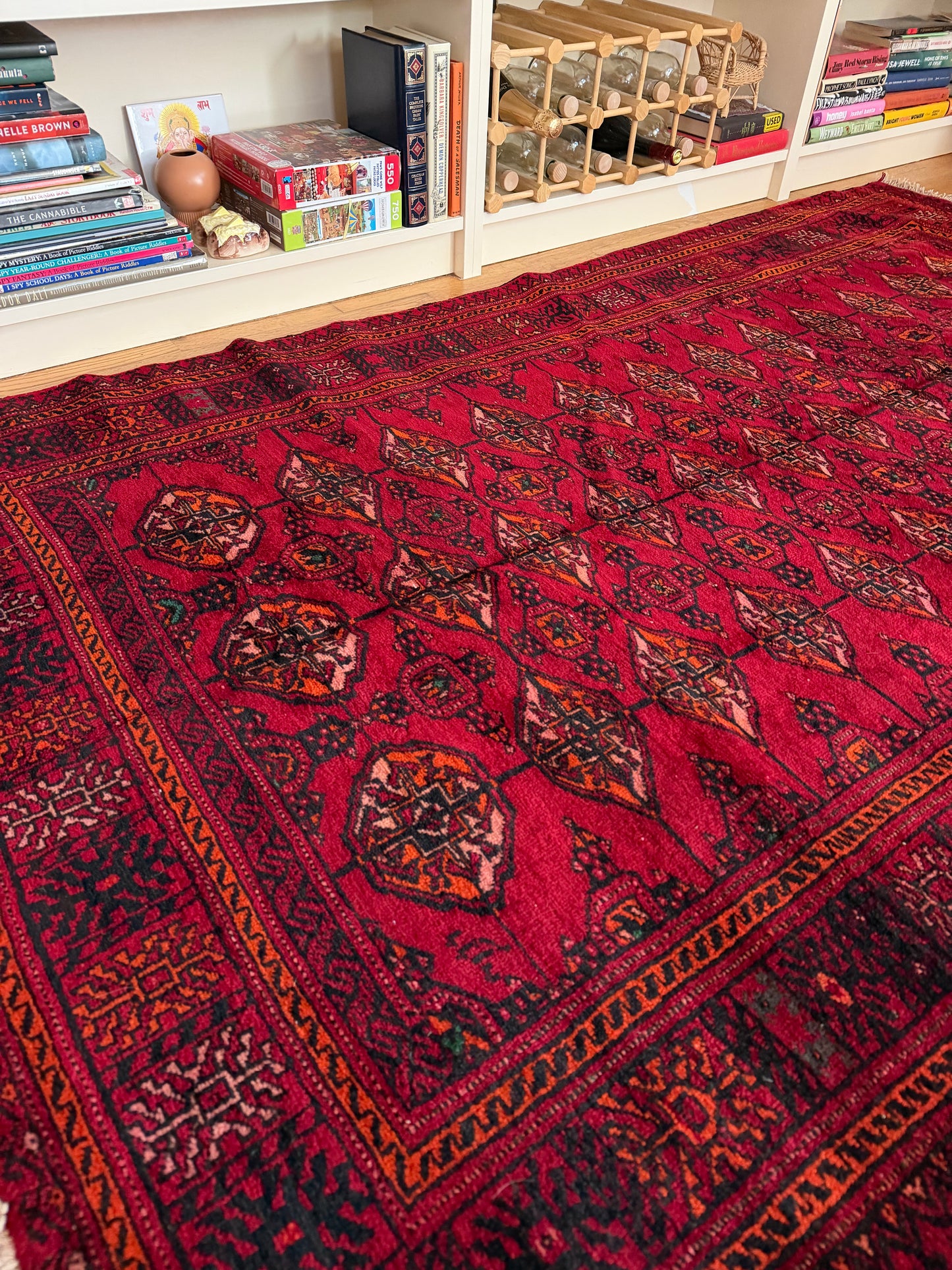 Vintage Afghan Bokhara Rug - 7' x 4'2"