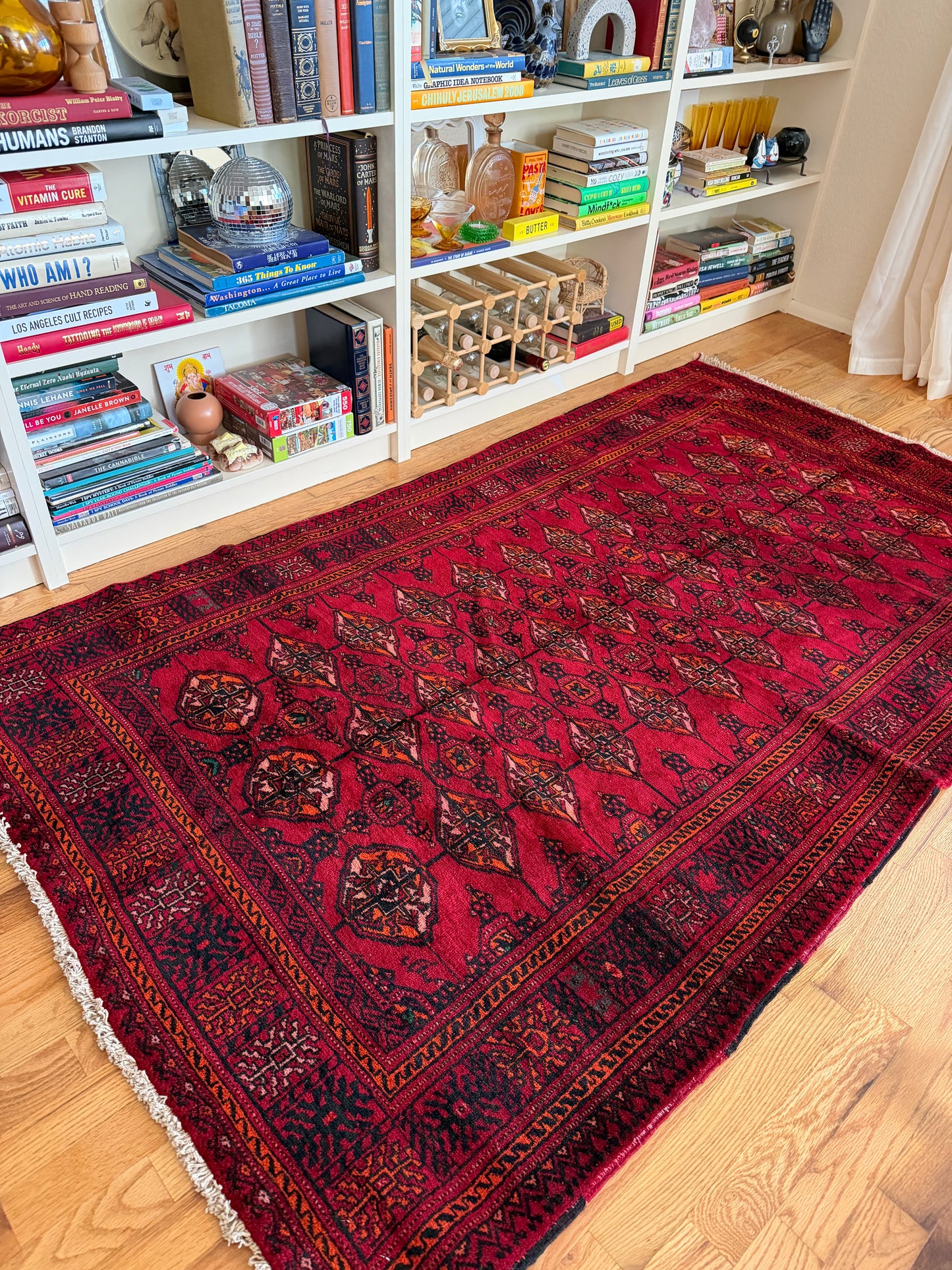 Vintage Afghan Bokhara Rug - 7' x 4'2"