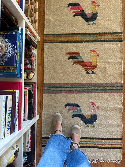 The Folk Flock - Modern Wool Kilim Runner - 2'6" x 8'