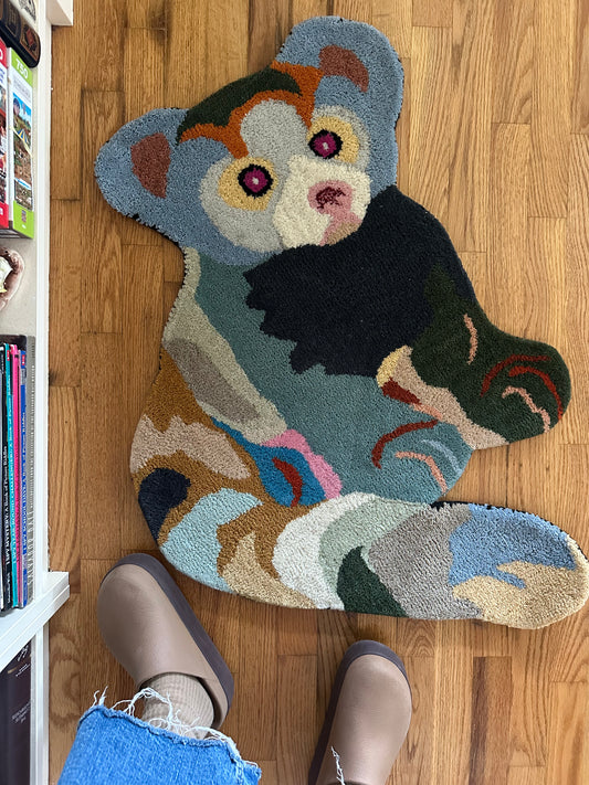 Modern Hand-Tufted Wool Koala Accent Rug - 2' x 3'