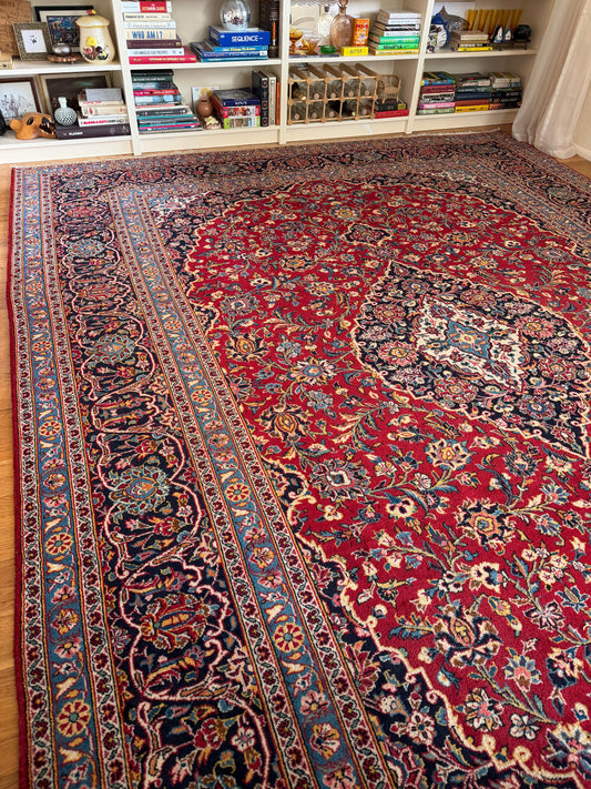 Kashan Royale | Vintage Persian Kashan Rug • 9'1" x 12'3"