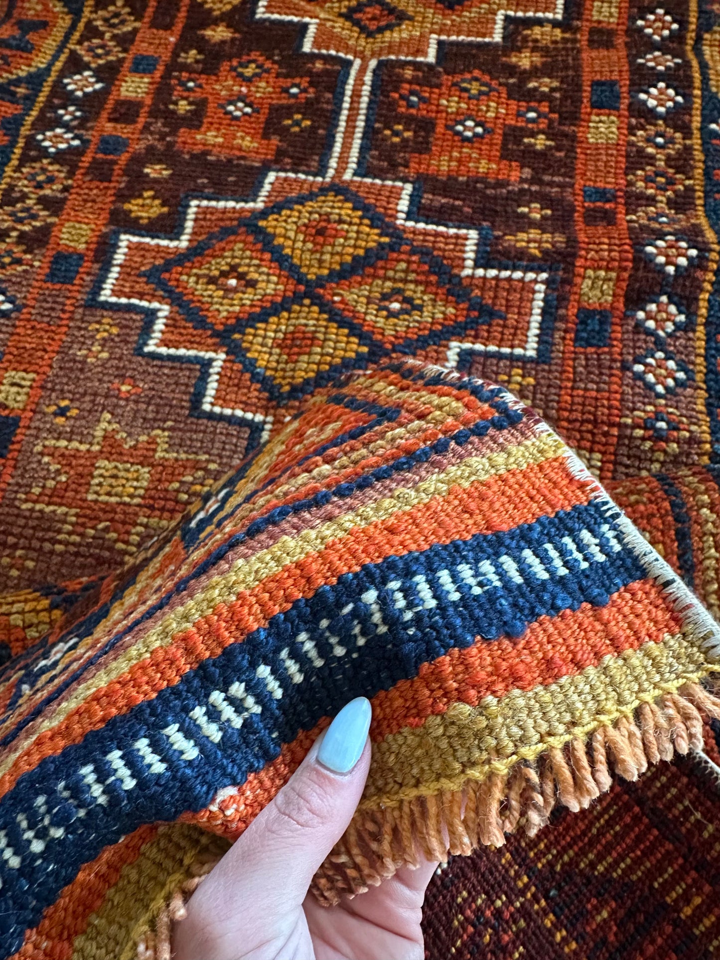 Mesa - Vintage Wool Herki Runner - 2'8" × 10'6"