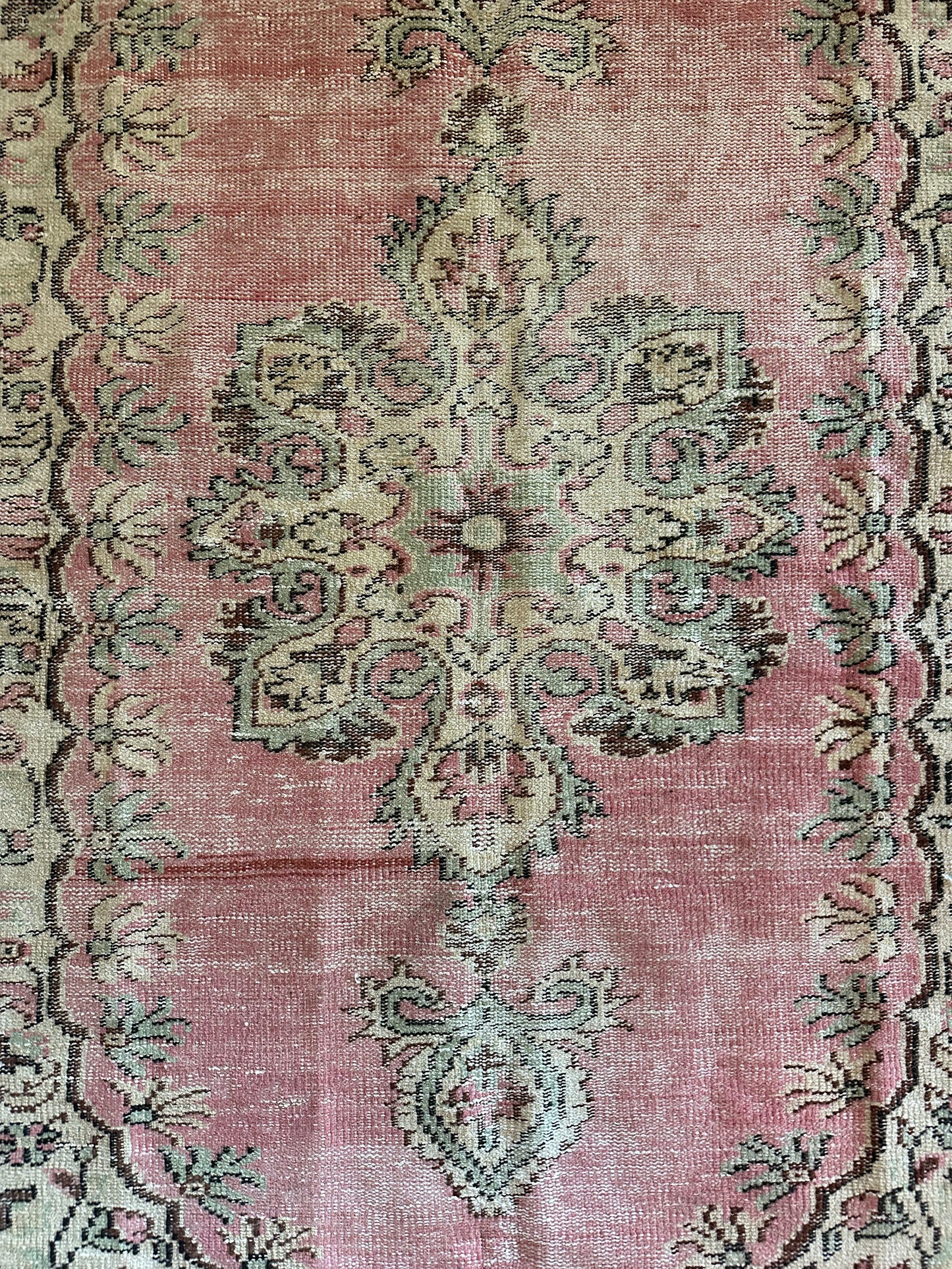 Rosewater - Vintage Low-Pile Wool Rug - 5'2" × 9'1