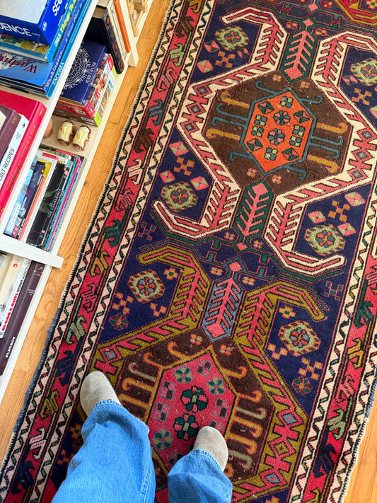 Summer of Love Runner | Vintage Persian Karaja • 10'8" x 3'6"
