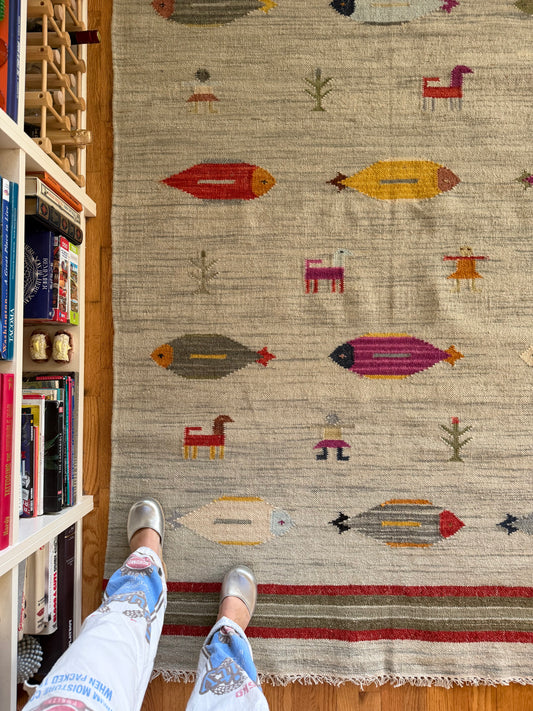 Modern Wool Fish Rug | Saltwater Story • 5 x 8'3"