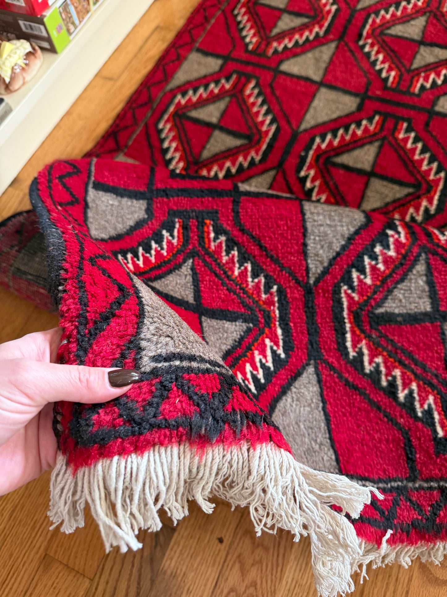 Sante Fe | Vintage Hand-Knotted Wool Runner • 2 x 8'5"