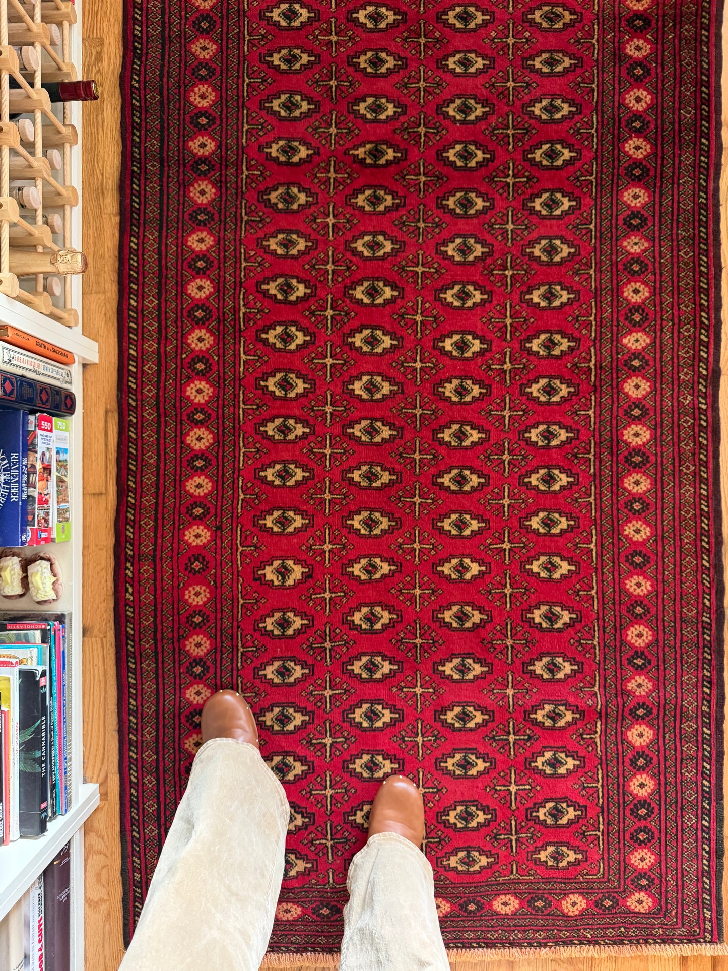 Garnet Gül | Vintage Turkmen Area Rug • 6'9" x 3'7"