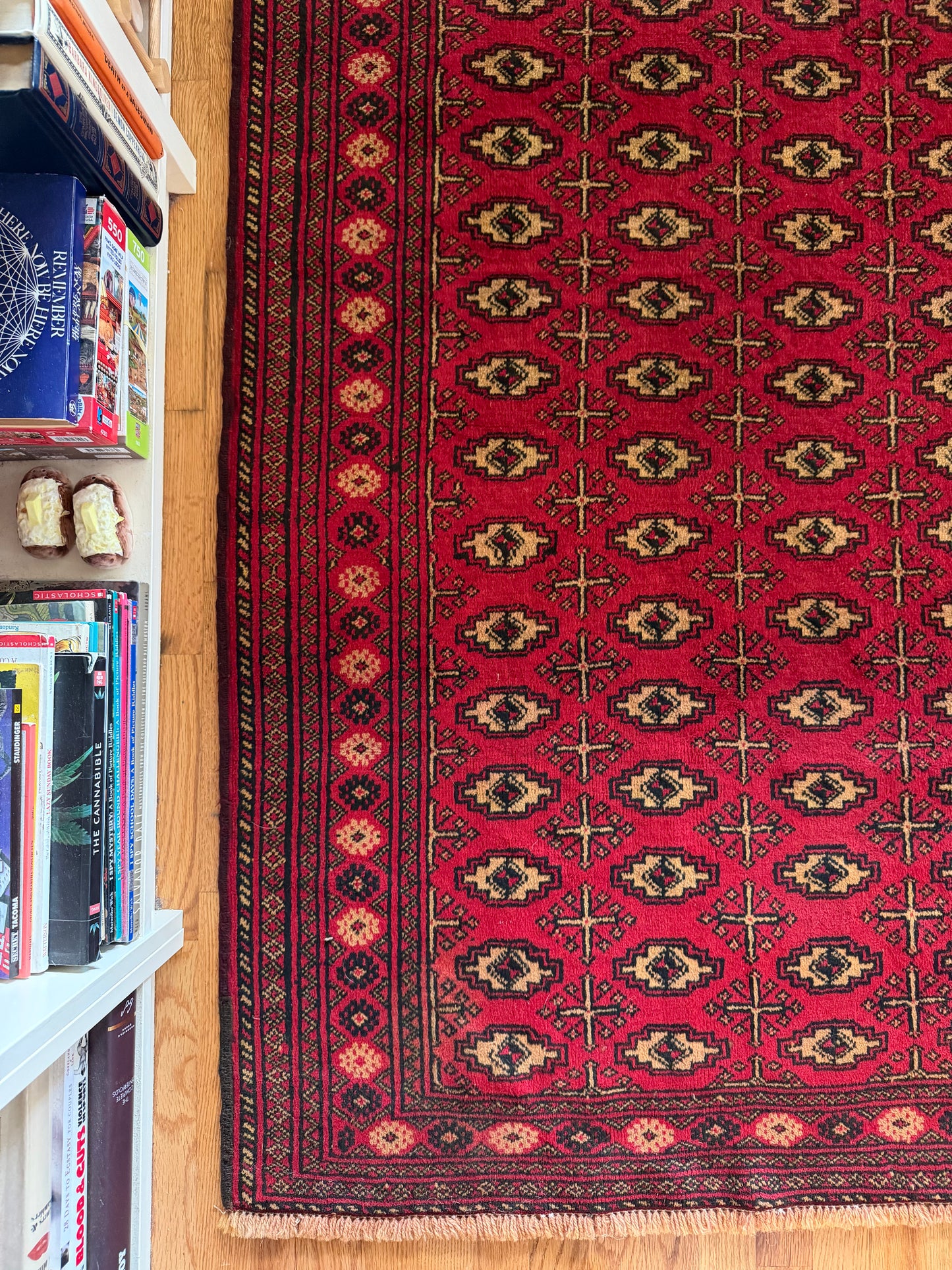 Garnet Gül | Vintage Turkmen Area Rug • 6'9" x 3'7"