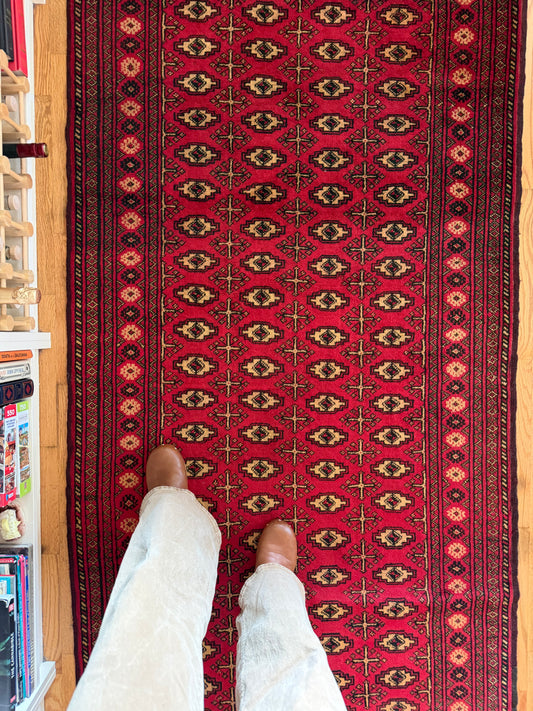 Garnet Gül | Vintage Turkmen Area Rug • 6'9" x 3'7"