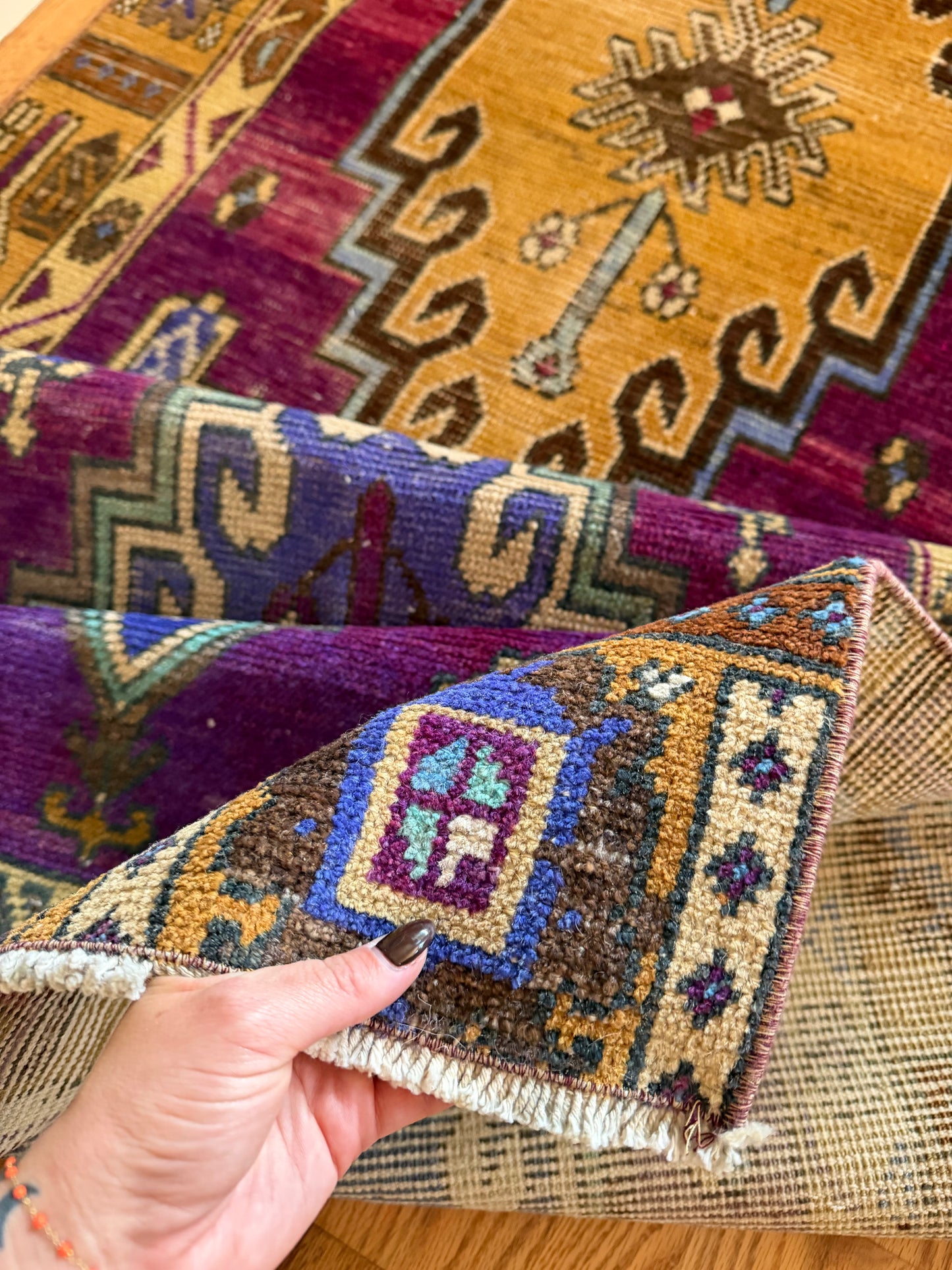 Amethyst | Vintage Hand-Knotted Wool Runner • 2'11" x 10'10"