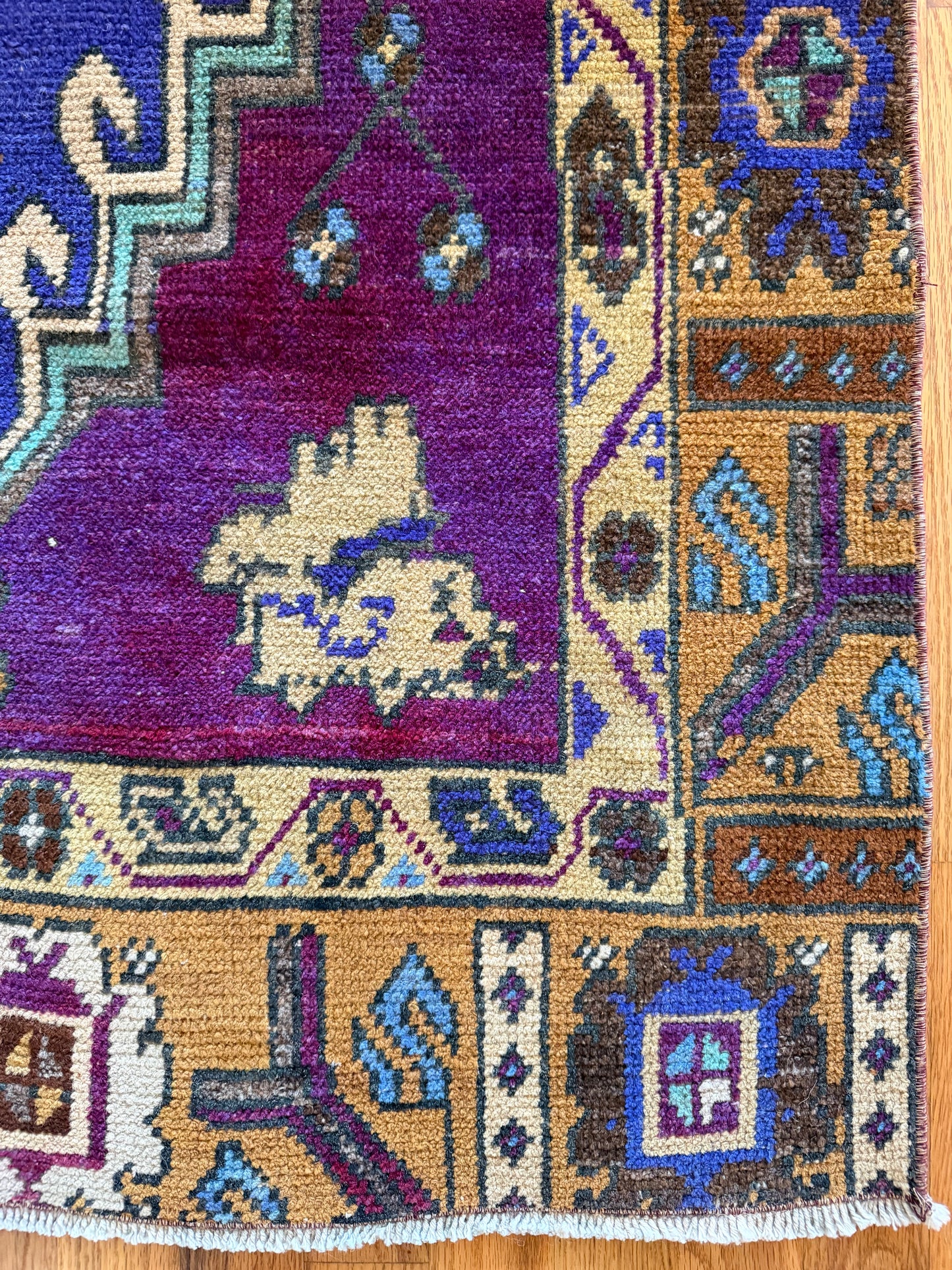 Amethyst | Vintage Hand-Knotted Wool Runner • 2'11" x 10'10"
