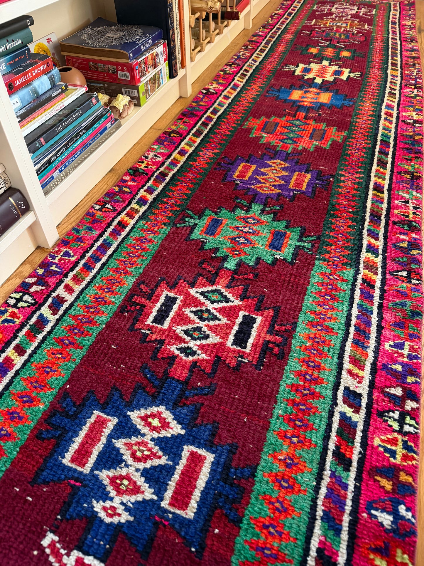 Ruby | Vintage Hand-Knotted Wool Runner • 2'4" x 10'8"