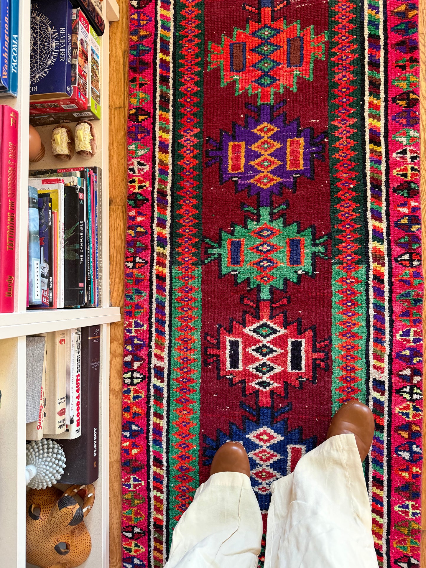 Ruby | Vintage Hand-Knotted Wool Runner • 2'4" x 10'8"