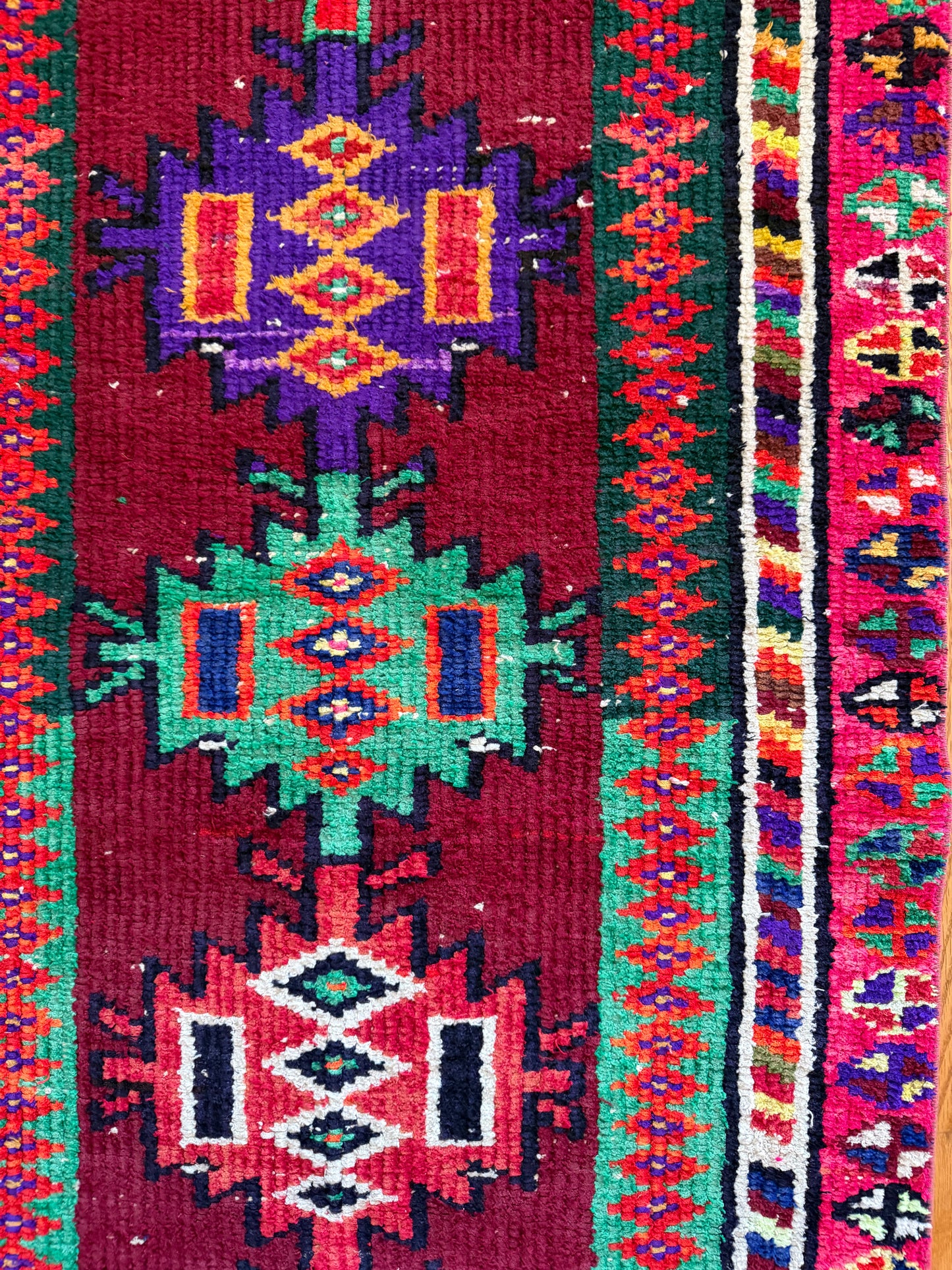 Ruby | Vintage Hand-Knotted Wool Runner • 2'4" x 10'8"