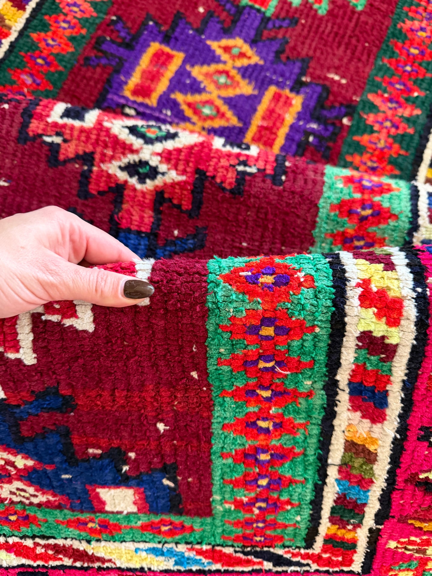 Ruby | Vintage Hand-Knotted Wool Runner • 2'4" x 10'8"