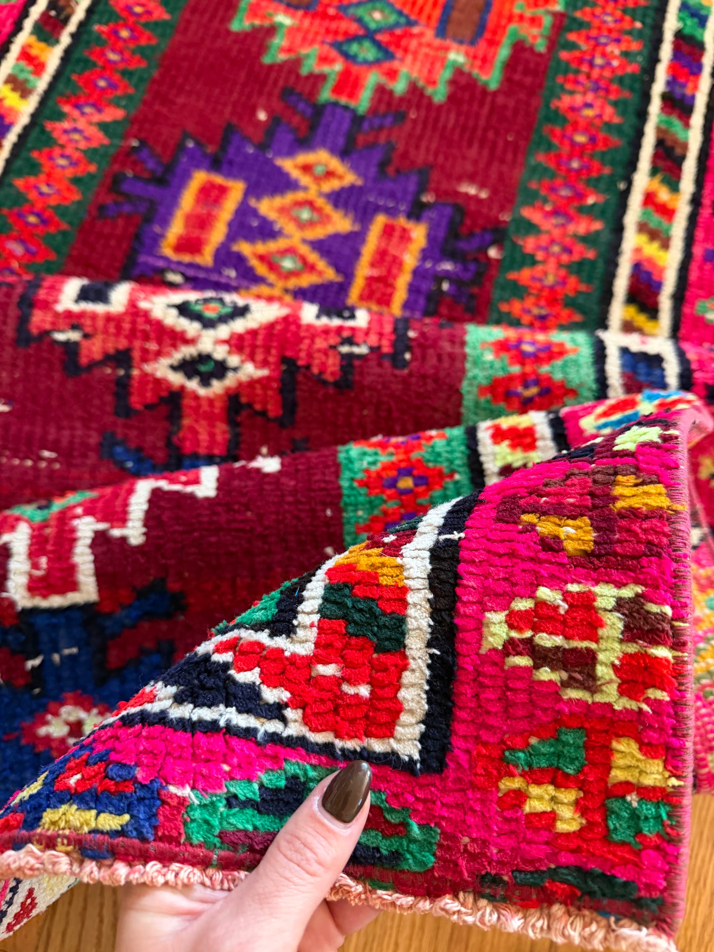 Ruby | Vintage Hand-Knotted Wool Runner • 2'4" x 10'8"