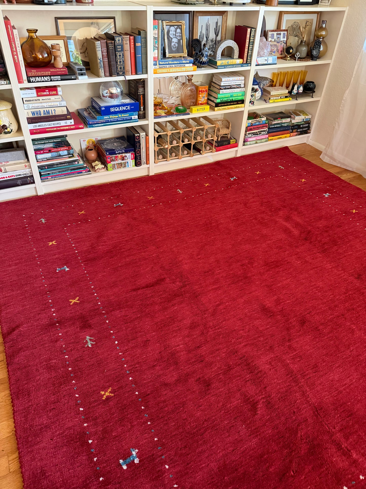 Ruby Rouge | Modern Wool Gabbeh Area Rug • 8'2" x 8'2"