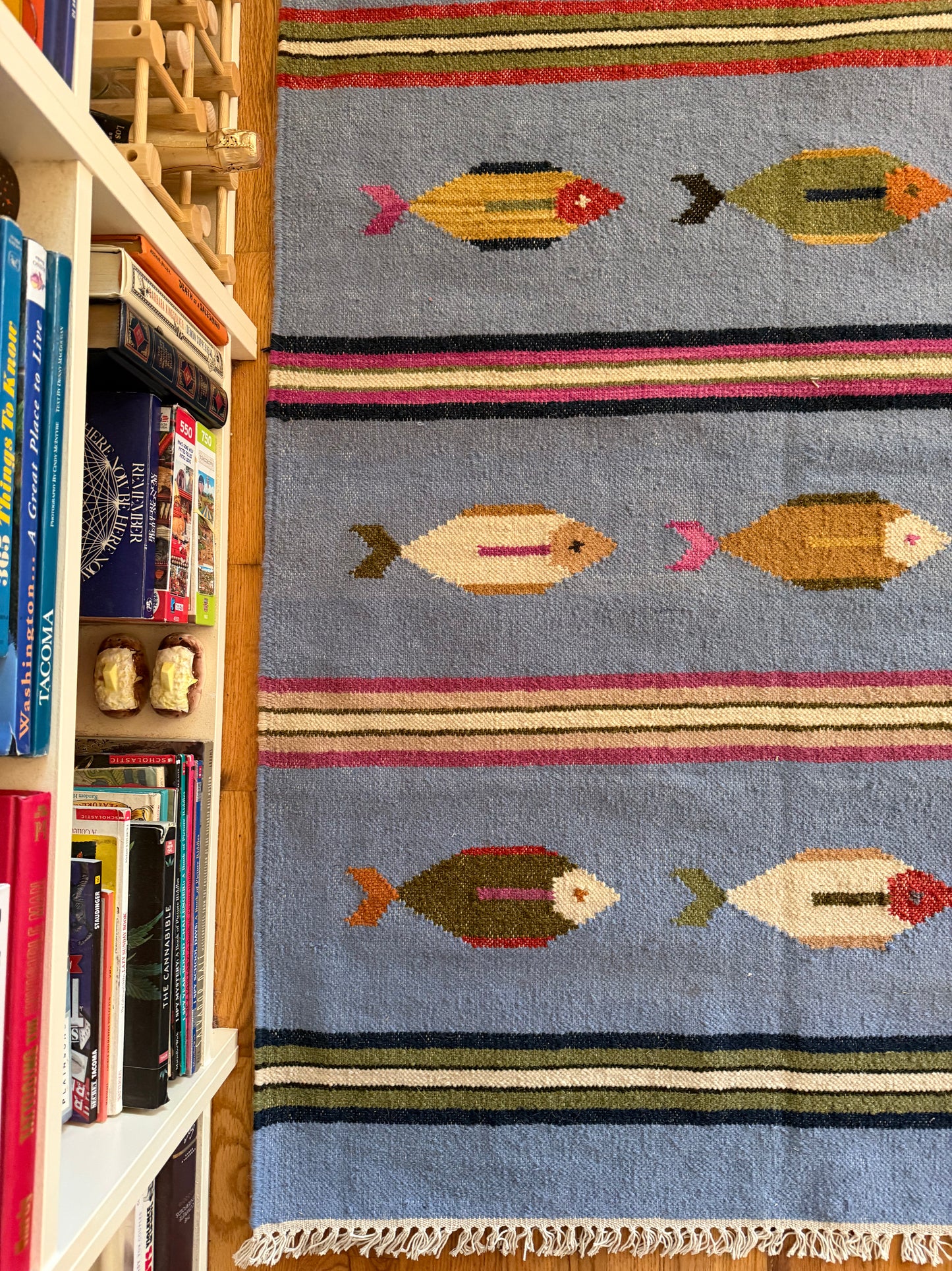 Modern Wool Fish Rug | Blue Lagoon • 3'10" x 6'2"