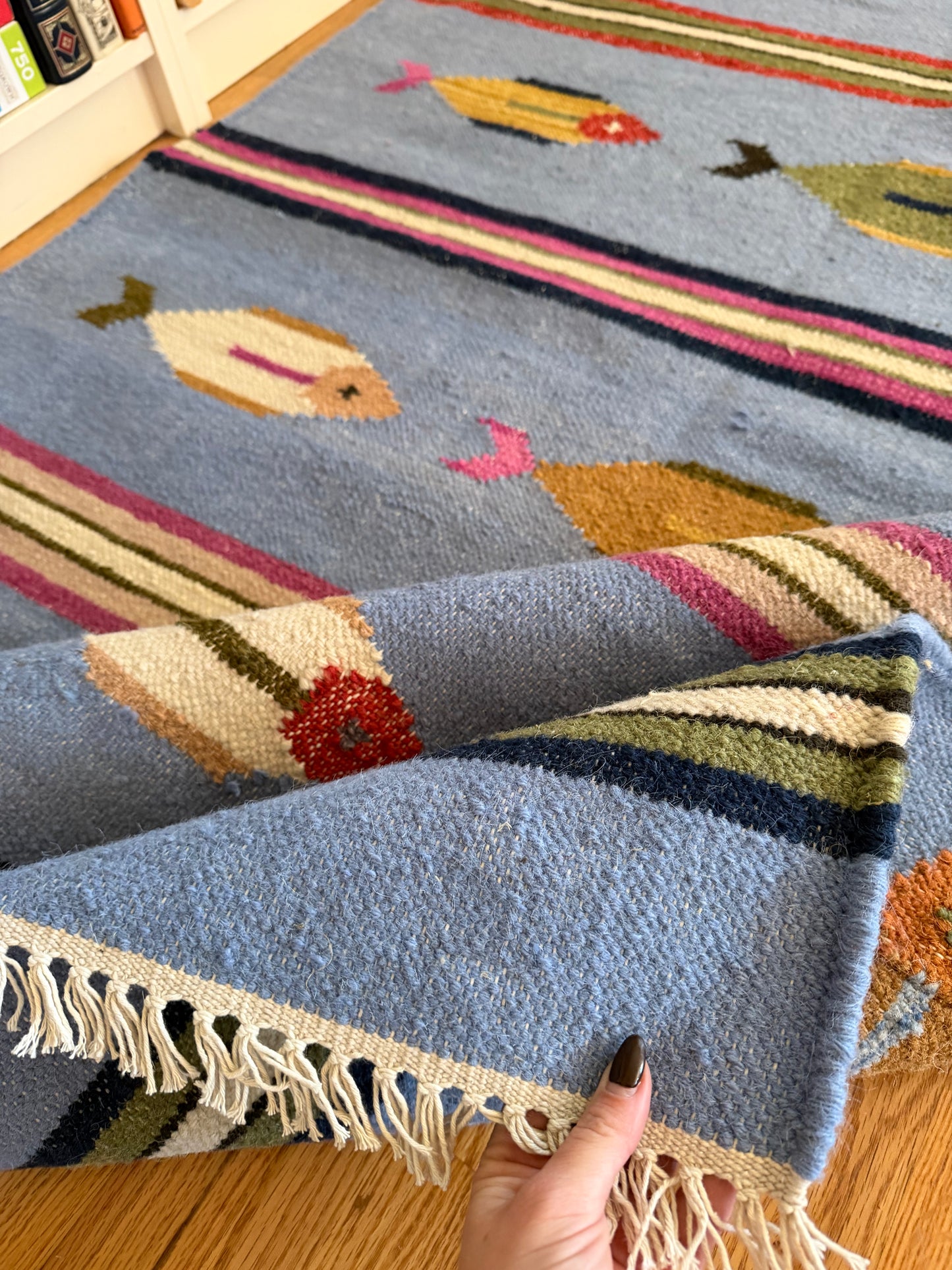 Modern Wool Fish Rug | Blue Lagoon • 3'10" x 6'2"