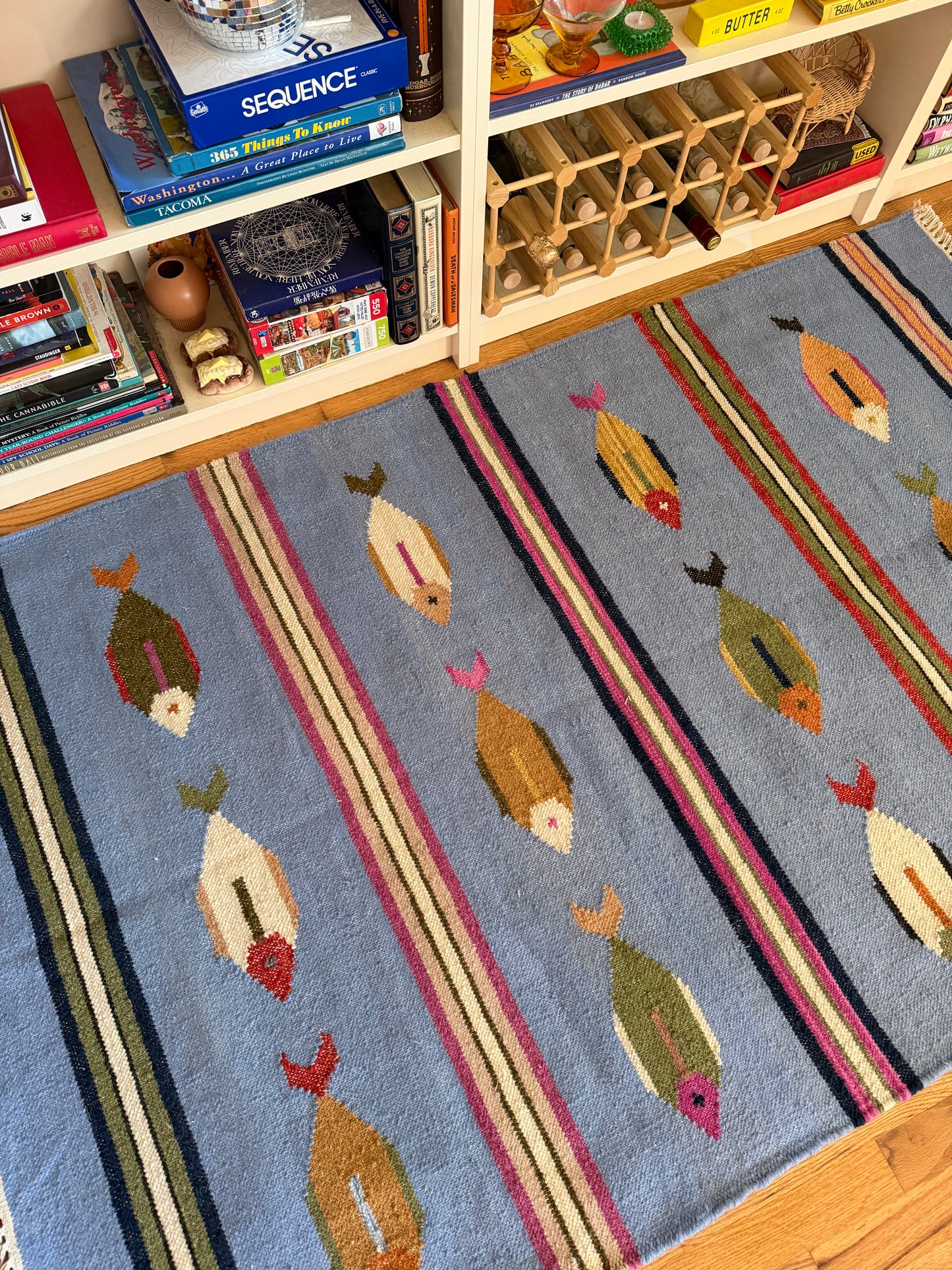 Modern Wool Fish Rug | Blue Lagoon • 3'10" x 6'2"