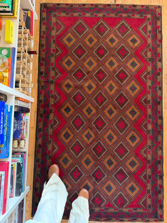 Zora | Vintage Afghan Area Rug • 3'10" x 6'8"