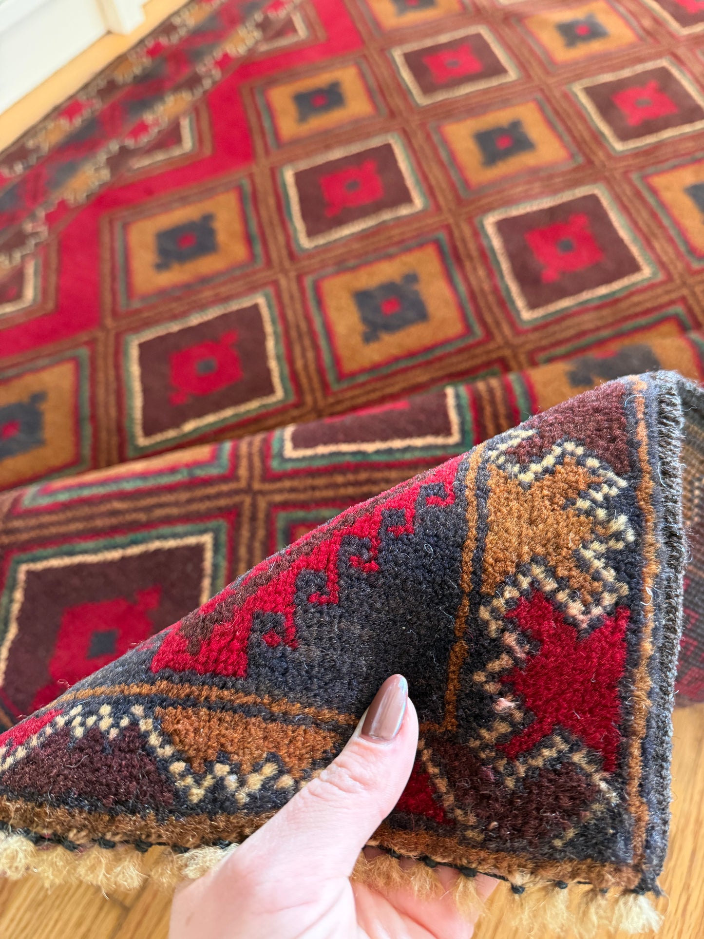 Zora | Vintage Afghan Area Rug • 3'10" x 6'8"