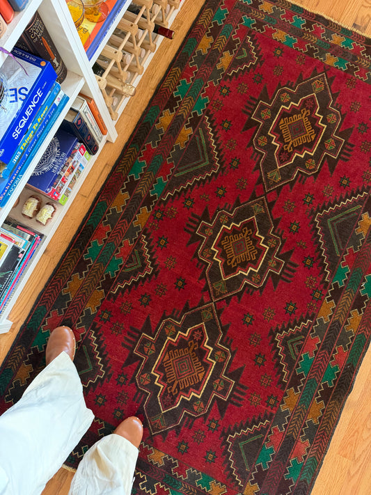 Autumn | Vintage Afghan Baluch Area Rug • 3'9" x 6'5"