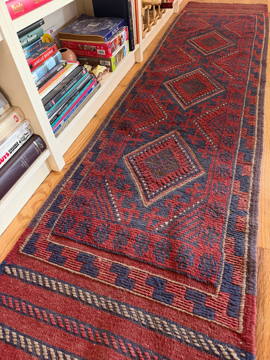 Romy | Vintage Textured Mashwani Wool Runner • 1'10" x 7'8"
